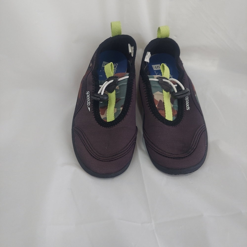 Speedo Junior Boys Water Shoes - Size Small (13-1) - Camo & Lime Green